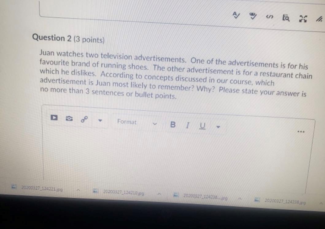 This test includes Consumer behaviors and IMC. A W U> EQ 25