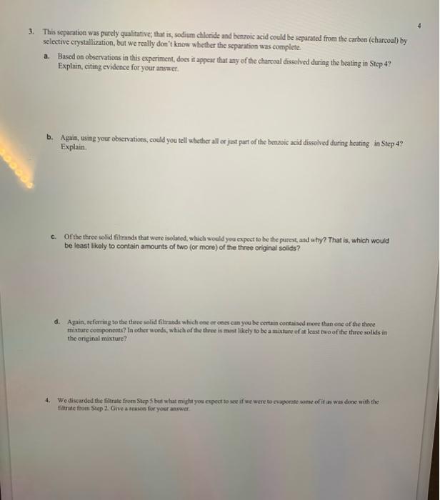 we start with a mixture of three solids. The first is benzoic