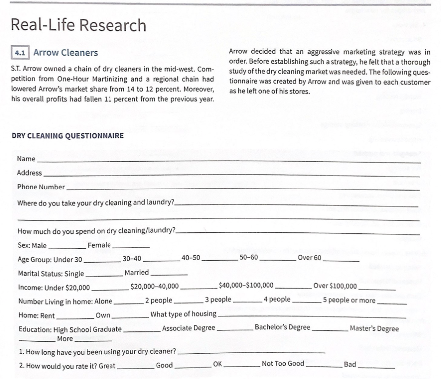 sampling procedures. 98 CHAPTER 4 Acquiring Data Via a Questionnaire G) There's