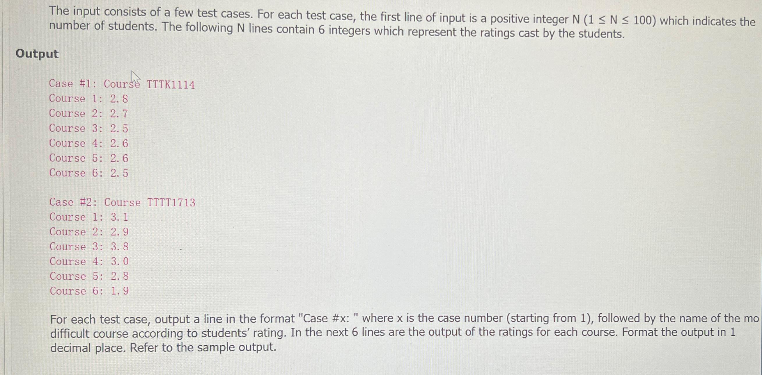  Using JavaYour task is to write a program that reads the