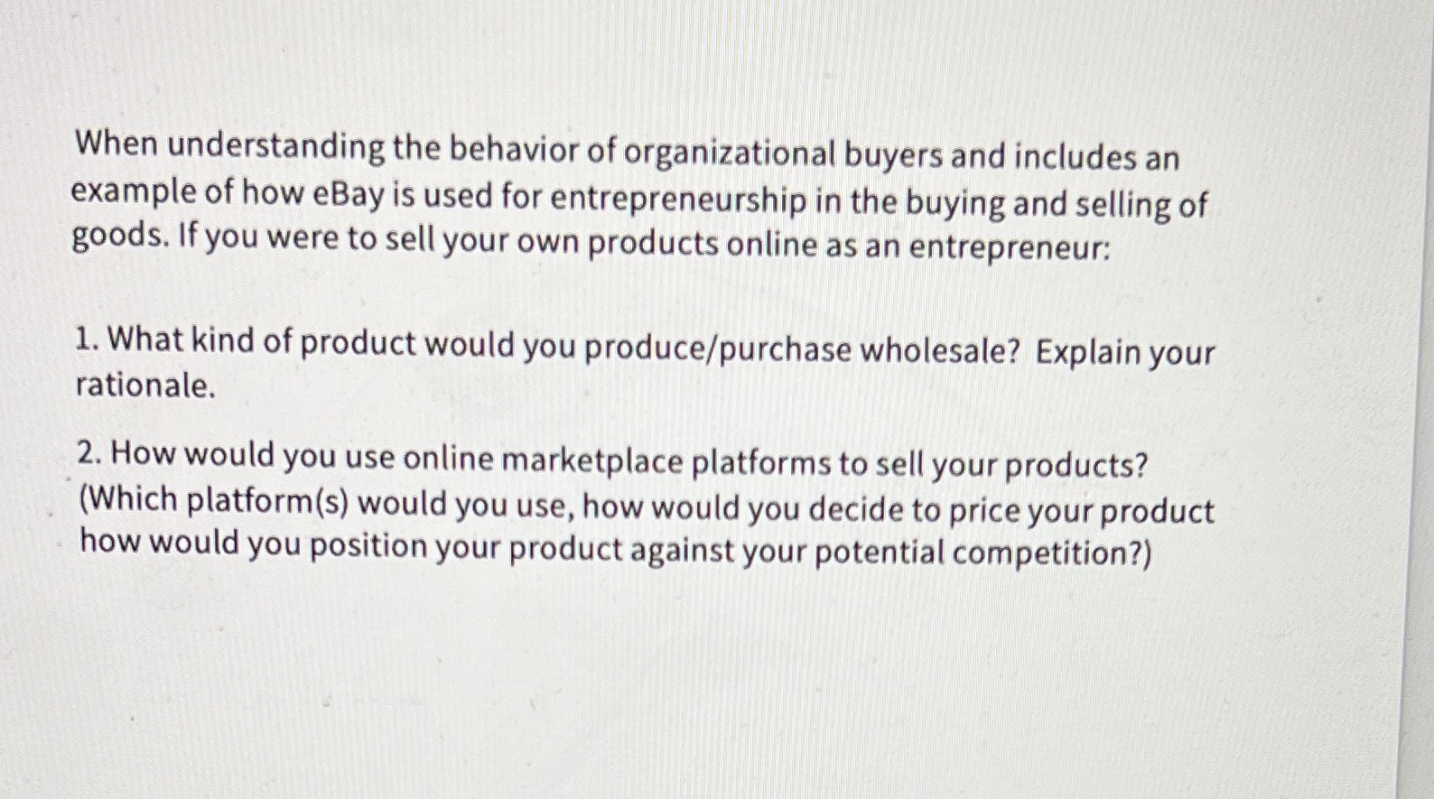 I need a sample opinion. Tks When understanding the behavior of organizational