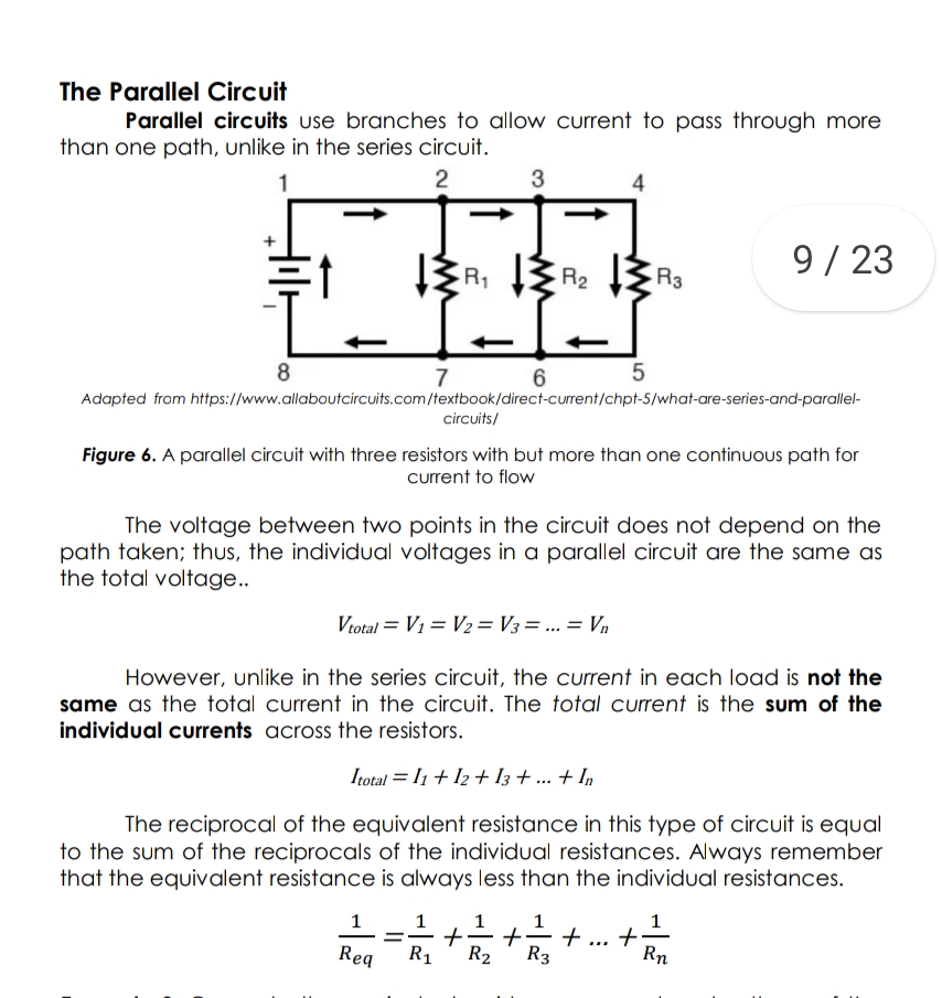 equivalent resistance. b. Calculate the current through each resistor. 0. Calculate the
