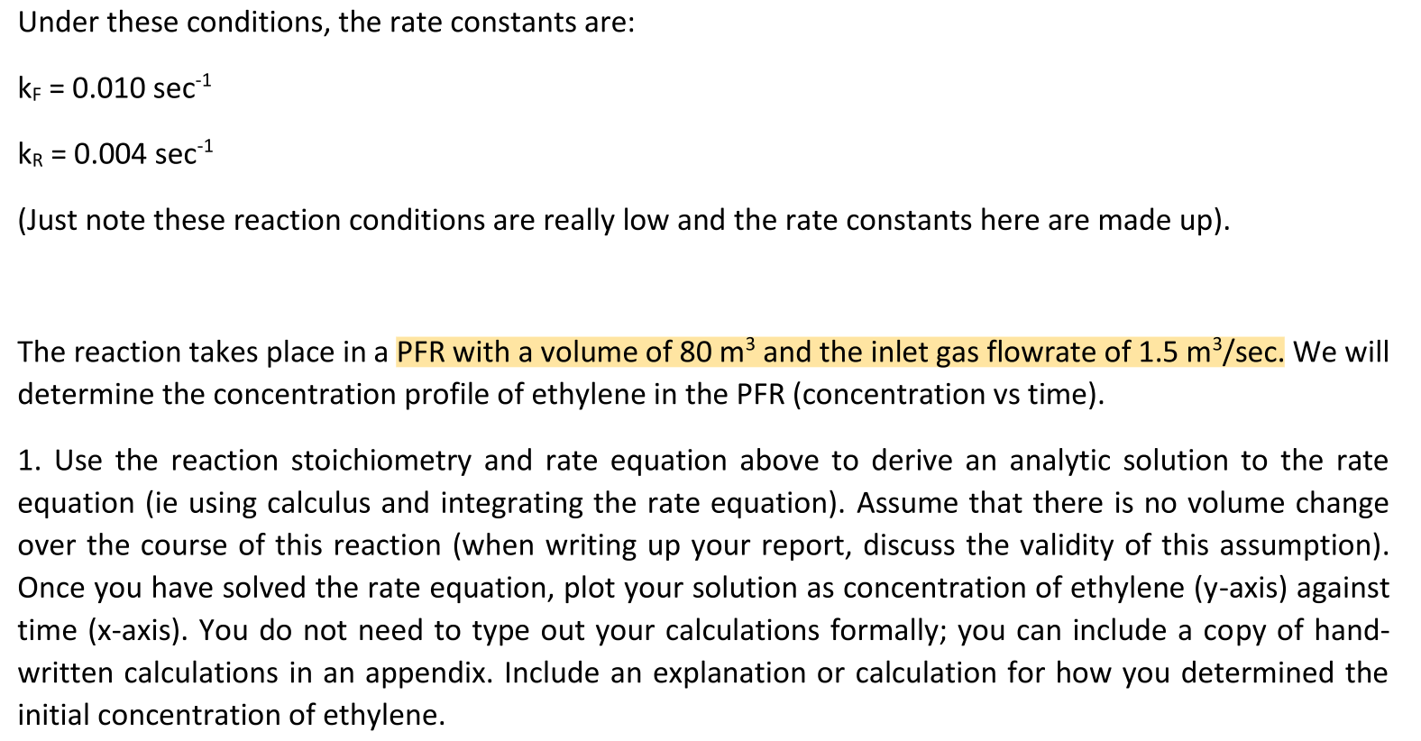 over-simplified reaction set (that can be solved both analytically and numerically) and
