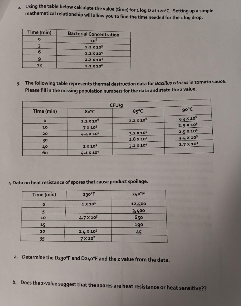 The rate of death during thermal killing is logarithmic just as in