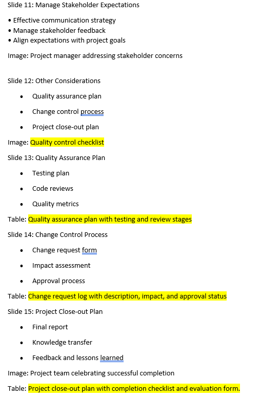 demonstrate your understanding and application of core project management concepts and provide