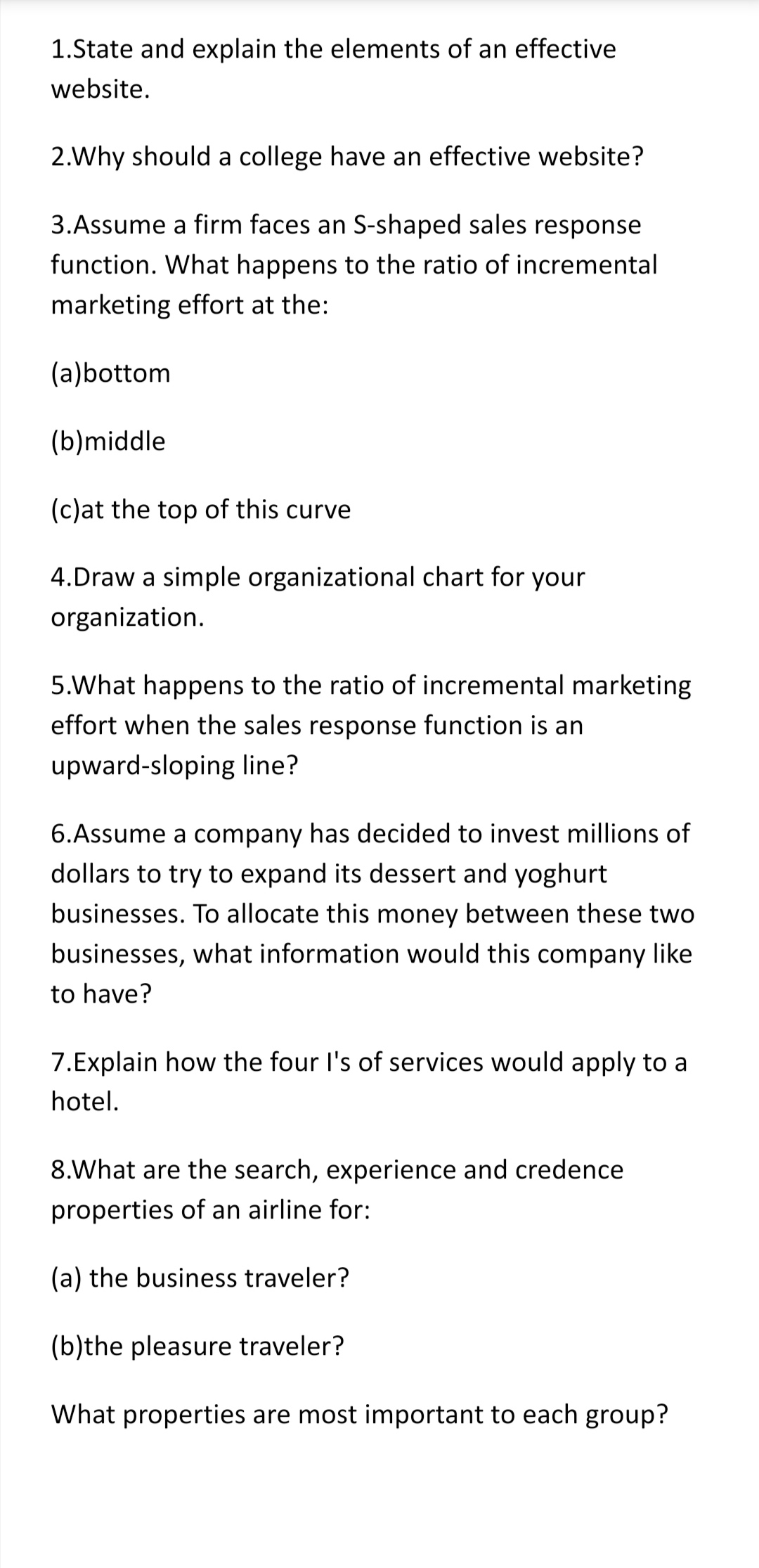 Please help me answer the following 1.State and explain the elements of