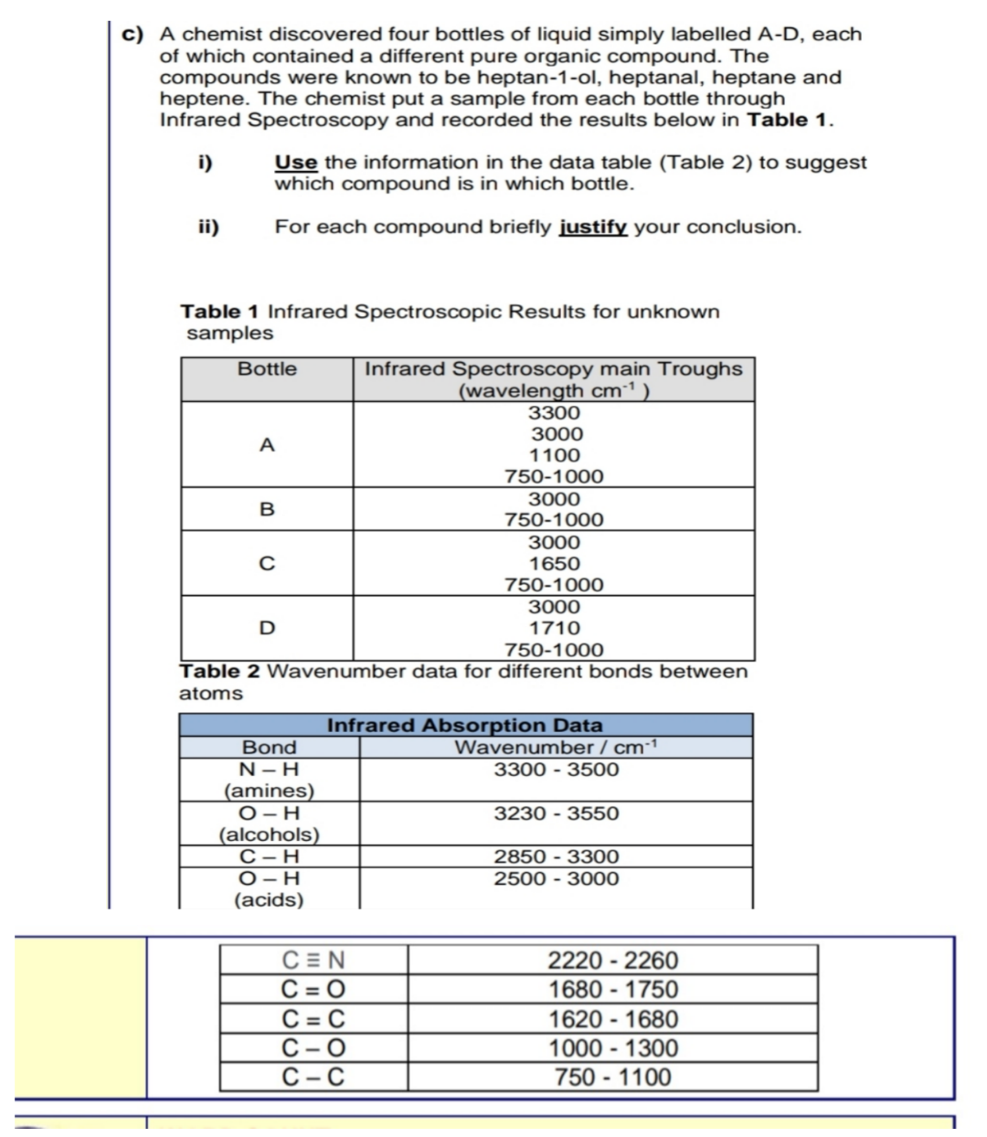  can someone help please? c) A chemist discovered four bottles of