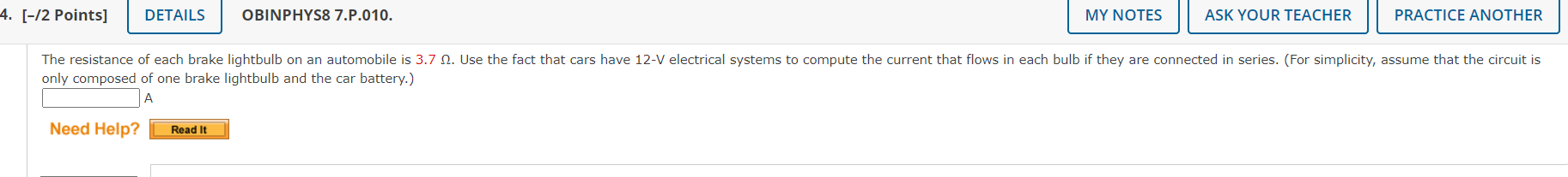  4. [-/2 Points] DETAILS OBINPHYS8 7.P.010. MY NOTES ASK YOUR TEACHER