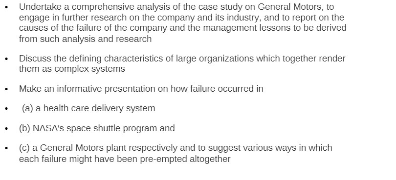  Undertake a comprehensive analysis of the case study on General Motors,