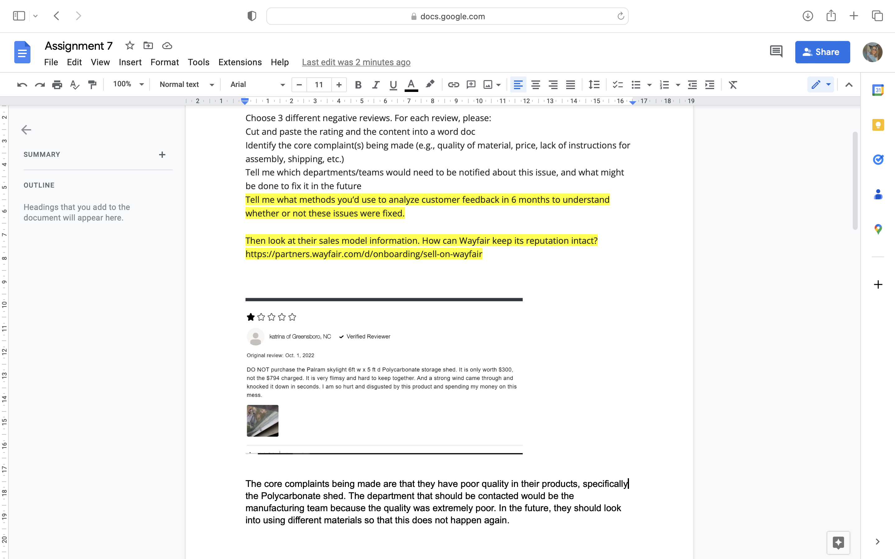 Tell me what methods you'd use to analyze customer feedback in 6