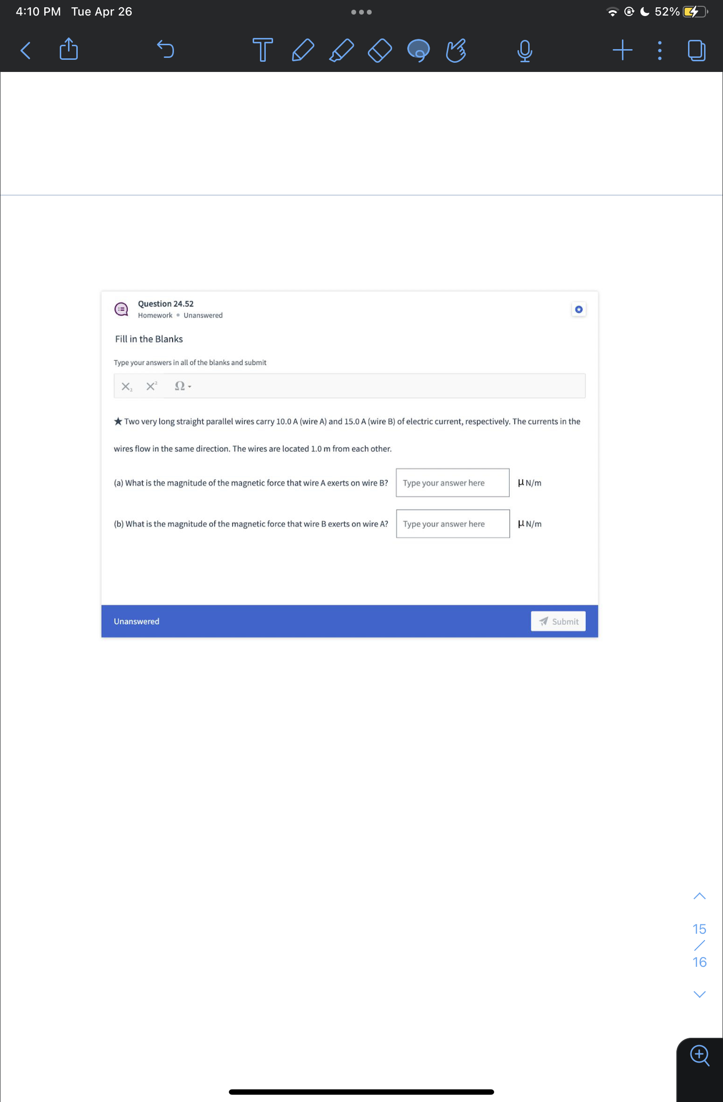  4:10 PM Tue Apr 26 . . . ( 52%