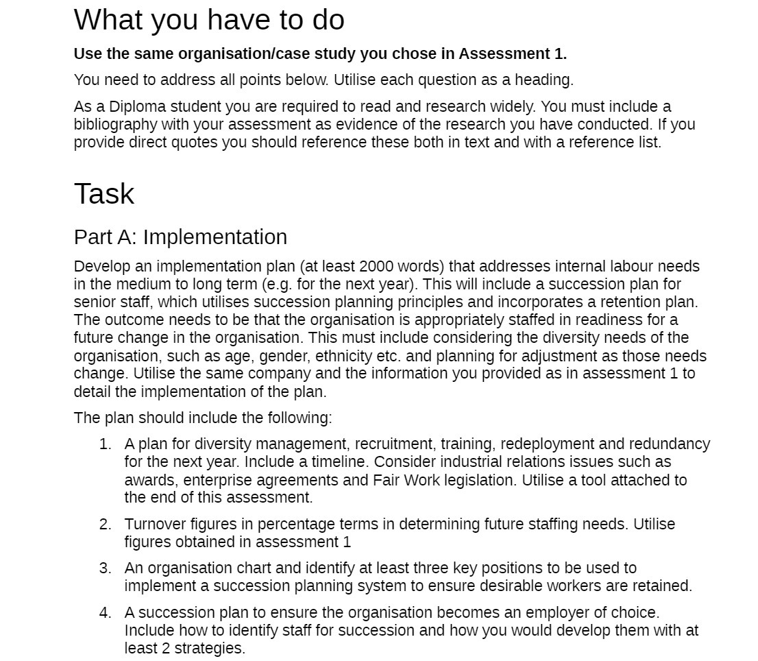  What you have to do Use the same organisationfcase study you