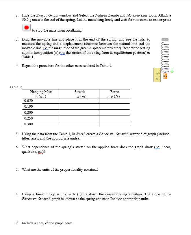 and .Movrzbia Line tools. Attach a ECLEI g mass at the end