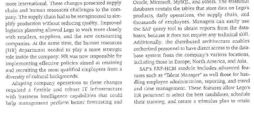 with a Flexible Information System) and answer the questions.?Explain the role of