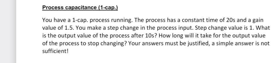  I need solution and explanation to this question Process capacitance (1-cap.)