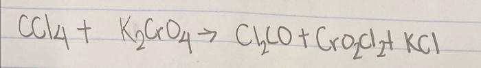  balance CCl4+K2CrO4Cl2CO+CrO2Cl2+KCl