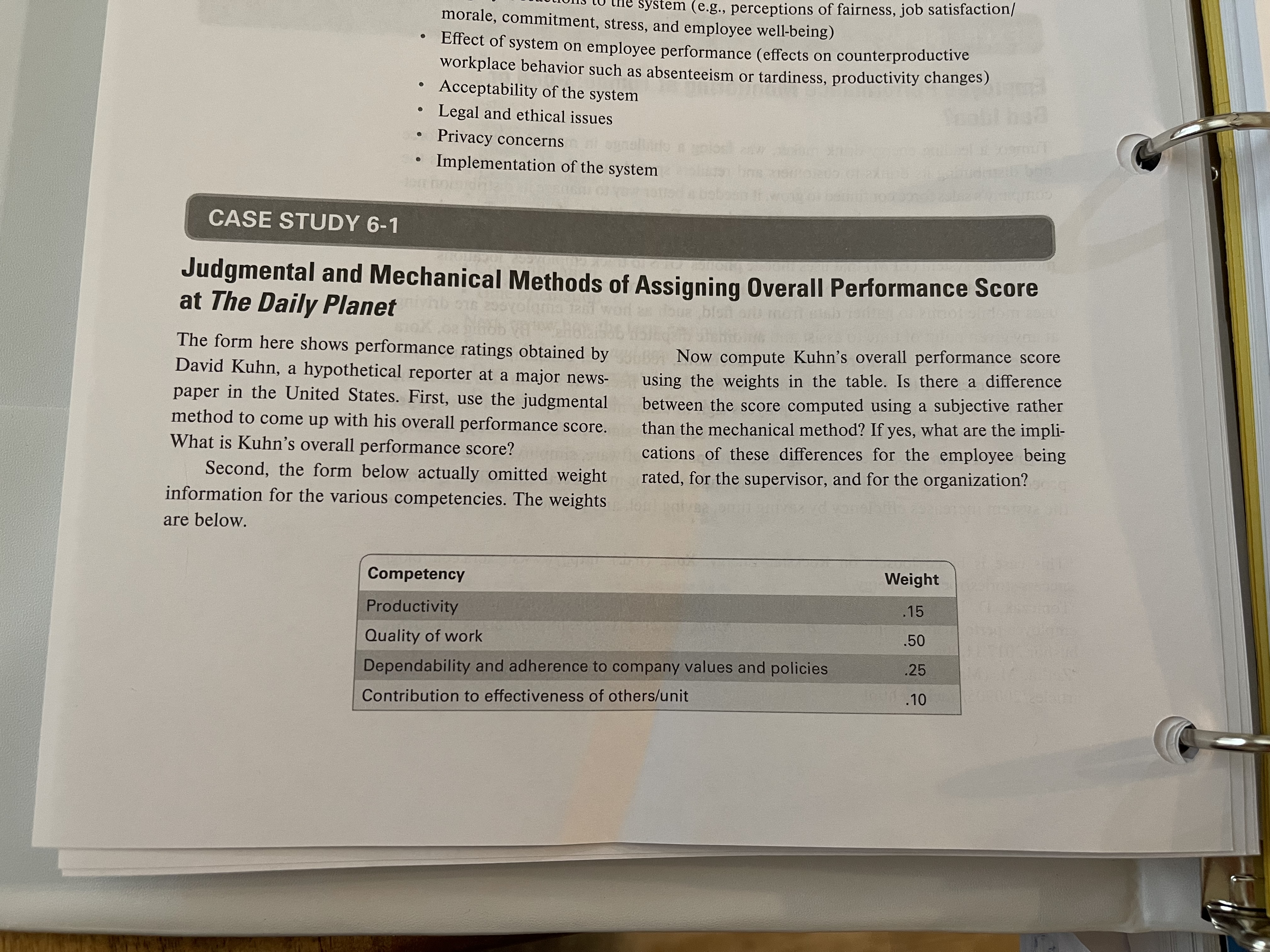 Readcase study 6-2"Minimizing Distortions in Performance Data at Expert Engineering", I and
