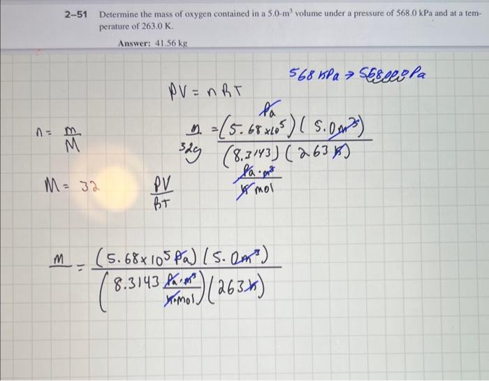 Please help me solve this problem and understand 2-51 Determine the mass