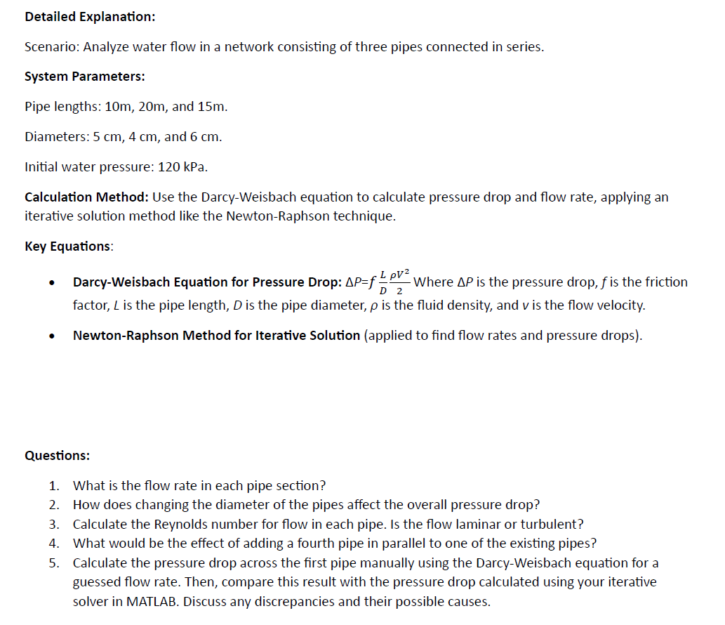  Newton-Raphson Method for Iterative Solution (applied to find flow rates and