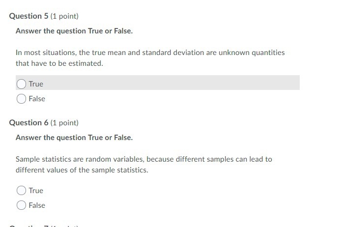 Answer all. Question 5 {1 point] Answer the question Tn.Ie or False.