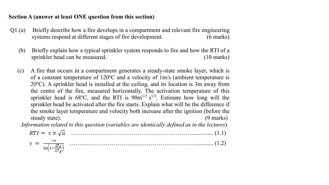  Section A (answer at least ONE question from this section) Q1.(a)