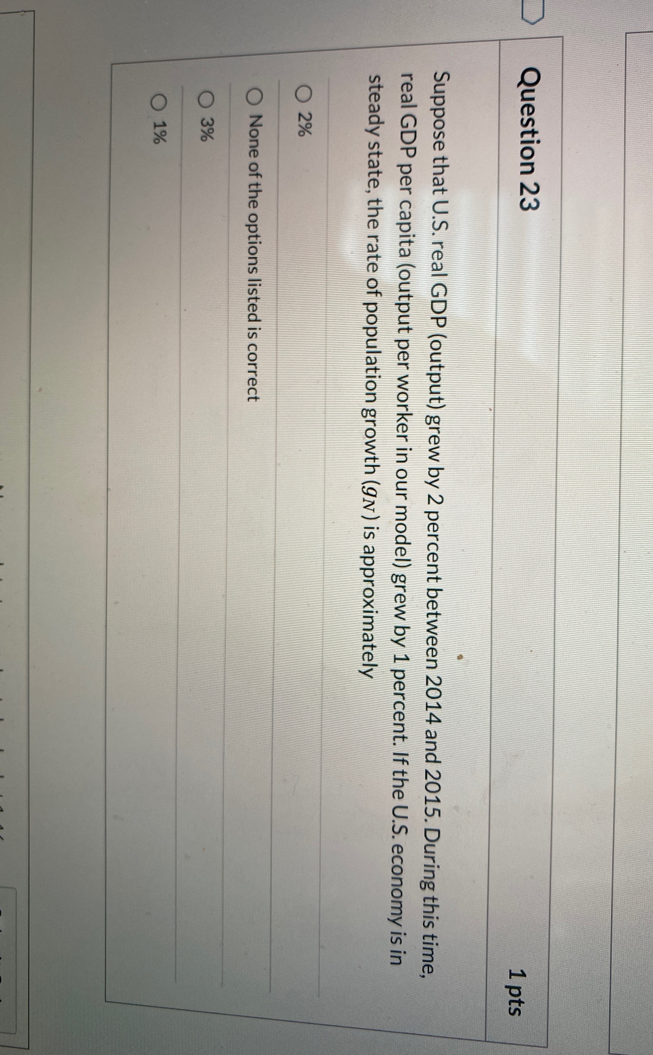 Help with this problem please :) Question 23 1 pts Suppose that