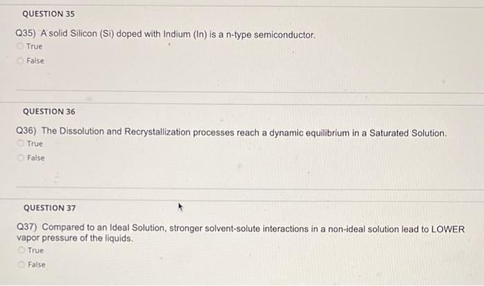 pls help asap!! Q35) A solid Silicon (Si) doped with Indium (In)