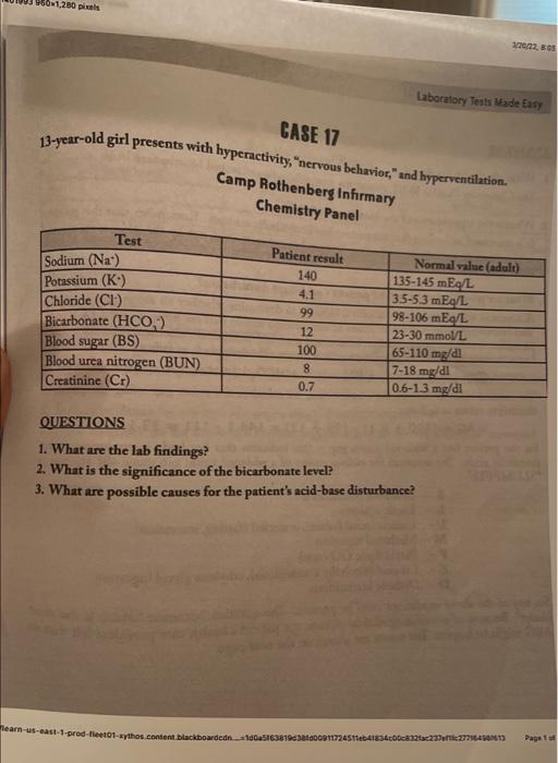  9601 280 pas 2002 Laboratory Tests Made Easy CASE 17 13-year-old