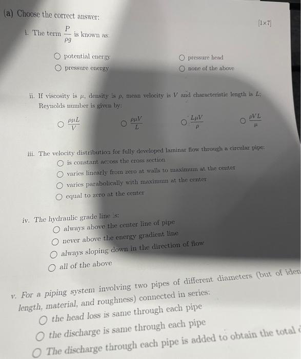 please fast a) Choose the correct answer: i. The term gP is