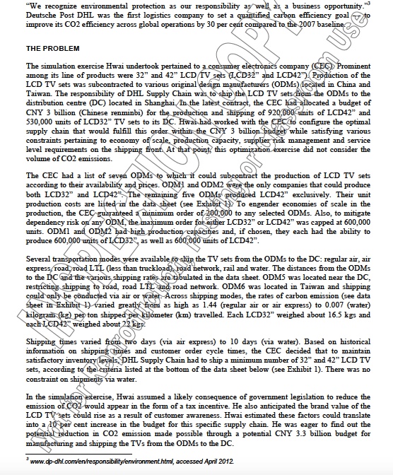 Shipping costs per metric tann (CN Distance to TV unit Regular Air
