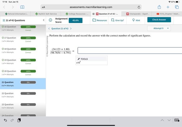  Perform the calculation and record the answer with the correct number