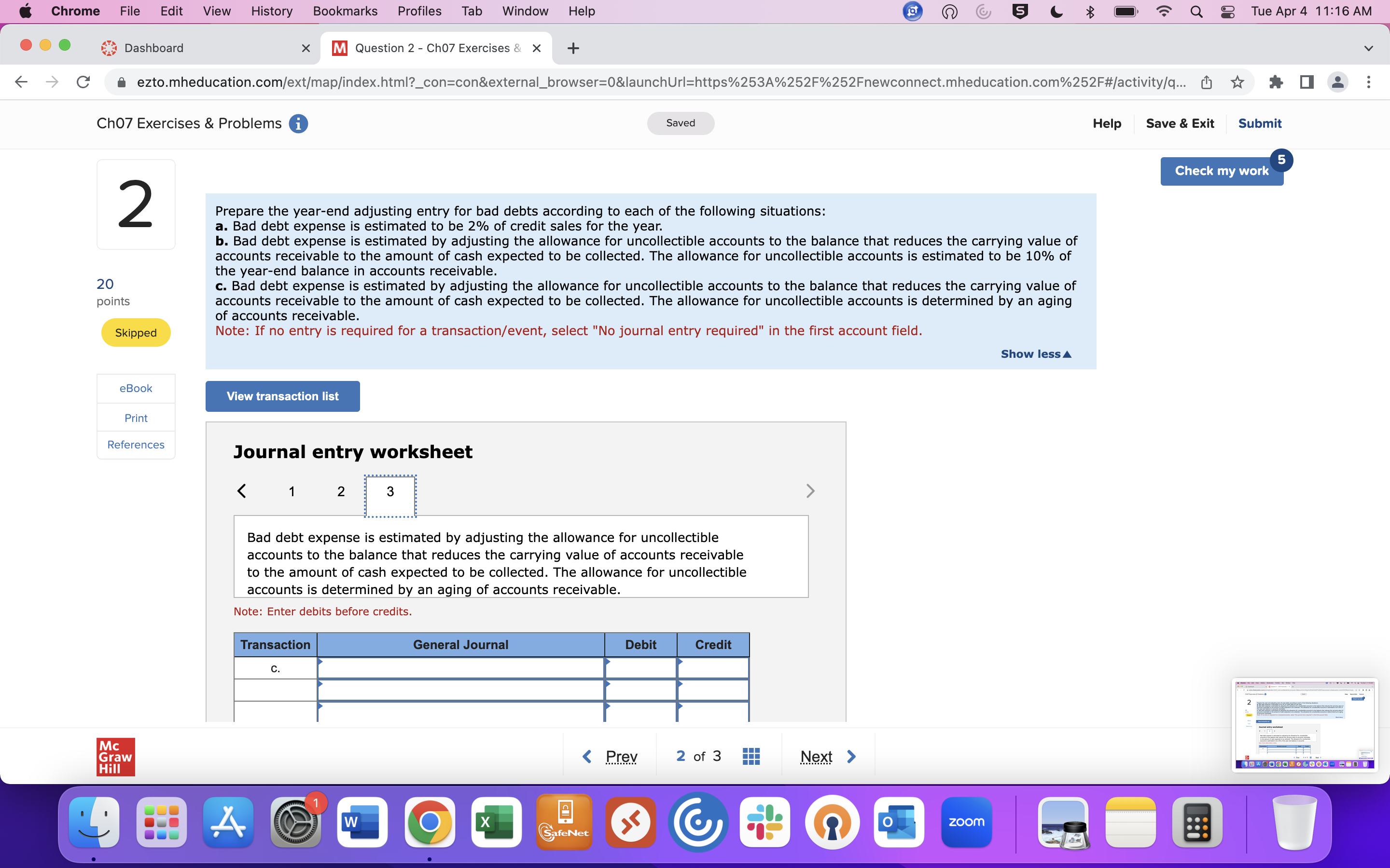(a)-(c) in requirement 2 above, what would be the net amount of