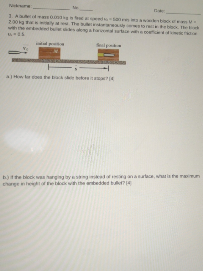 help me on part a and b Nickname: No. Date: 3. A