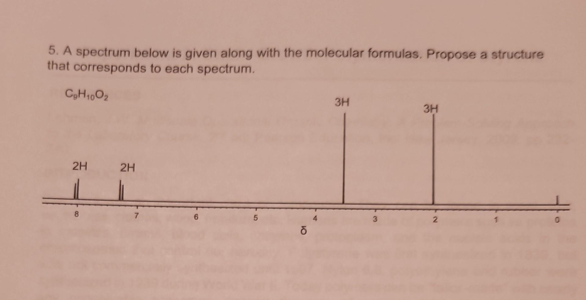  I need help figuring this question out 5. A spectrum below