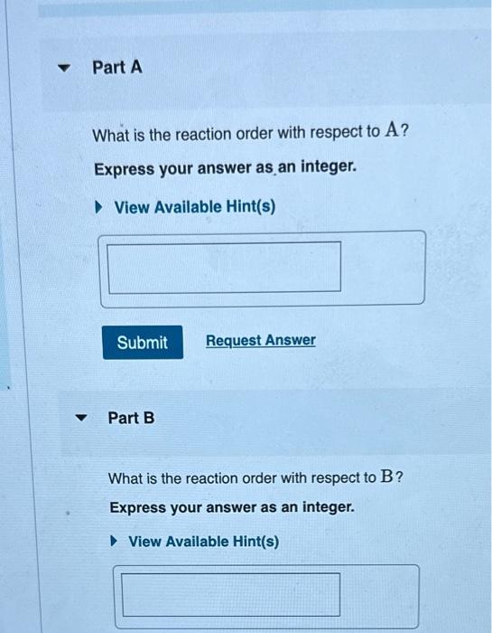 for various initial concentrations of reactants. The following data were collected: What