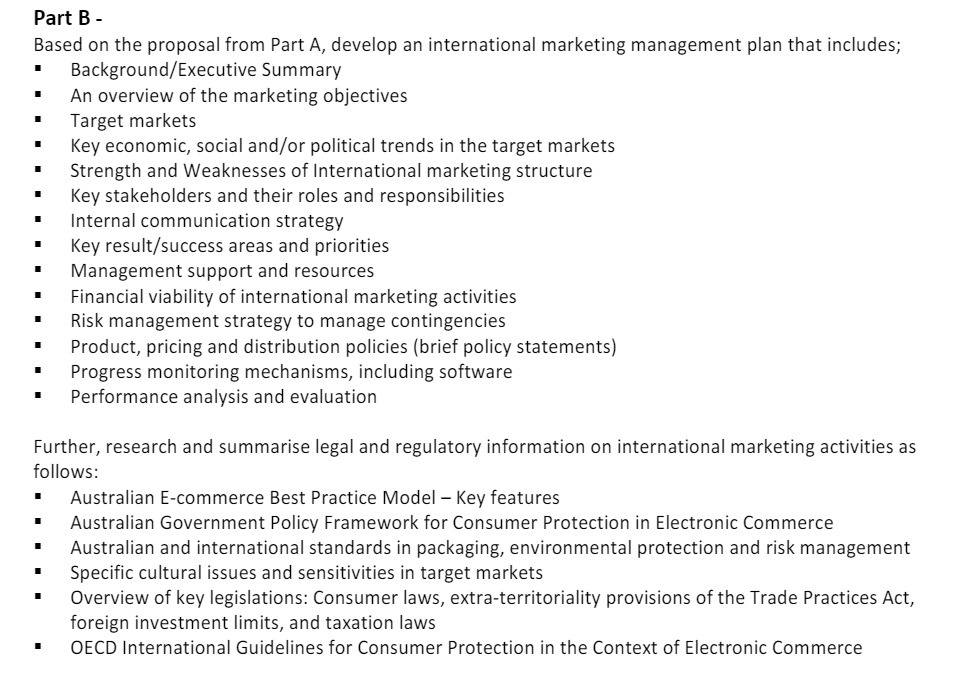  Part B - Based on the proposal from Part A, develop
