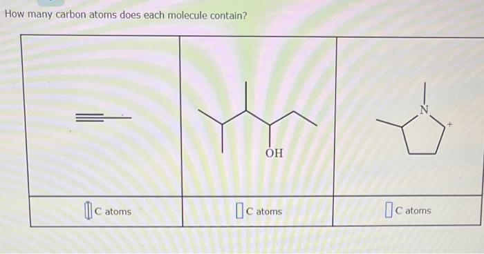 How many carbon atoms does each molecule contain