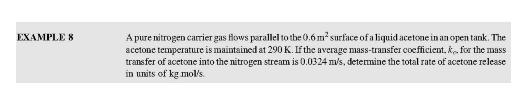  EXAMPLE 8 A pure nitrogen carrier gas flows parallel to the