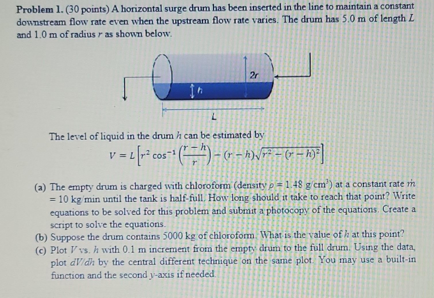  please give answer as Matlab script Problem 1. ( 30 points)