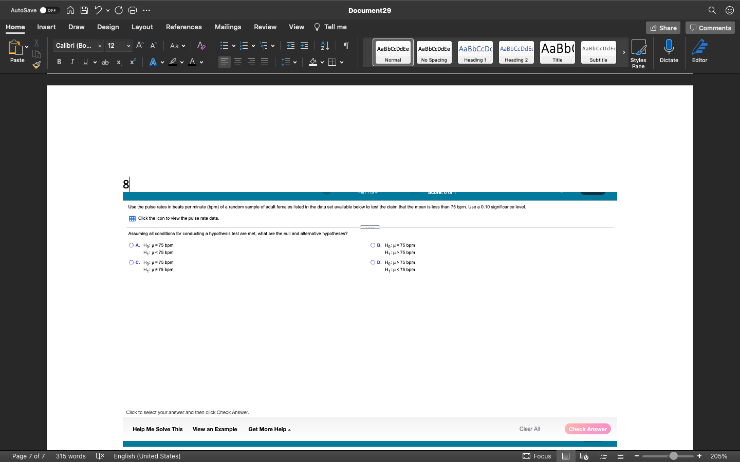  AutoSave . OFF AA ?. C6 ... Document29 9 Home Insert