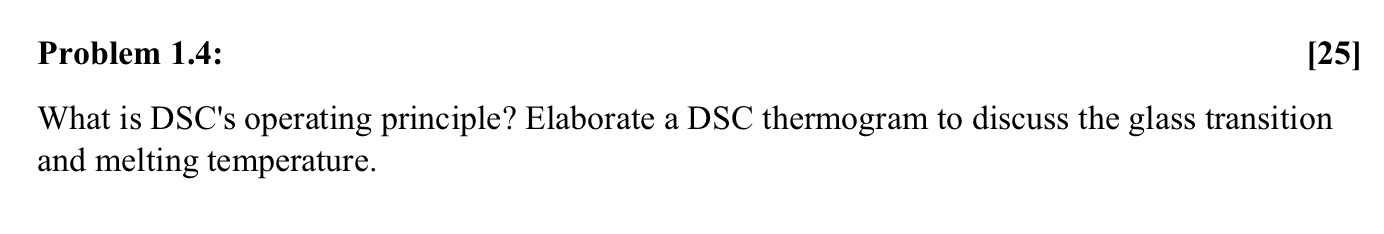  Problem 1.4: What is DSC's operating principle? Elaborate a DSC thermogram