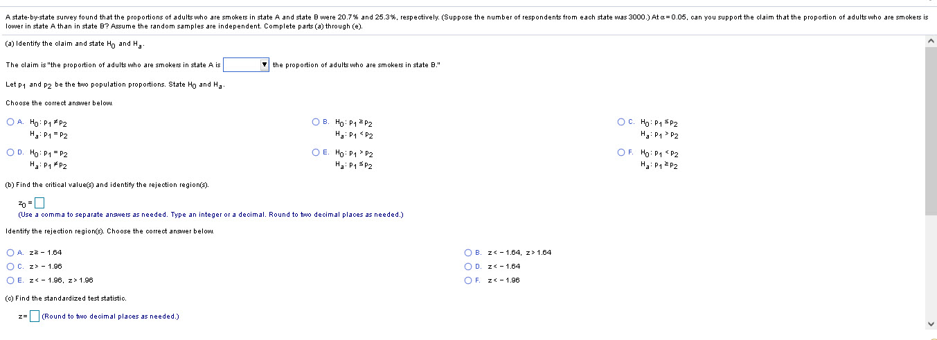 How do you compute?Please help Soon!parts a,b,c,d,e ? A state-by-state survey found