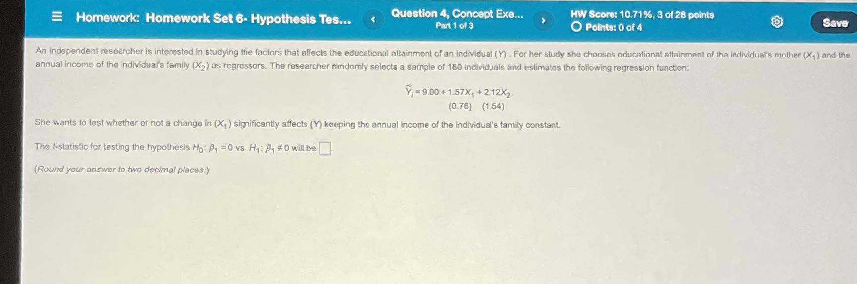  E Homework: Homework Set 6- Hypothesis Tes... Question 4, Concept Exe...