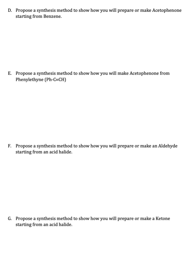 D. Propose a synthesis method to show how you will prepare
