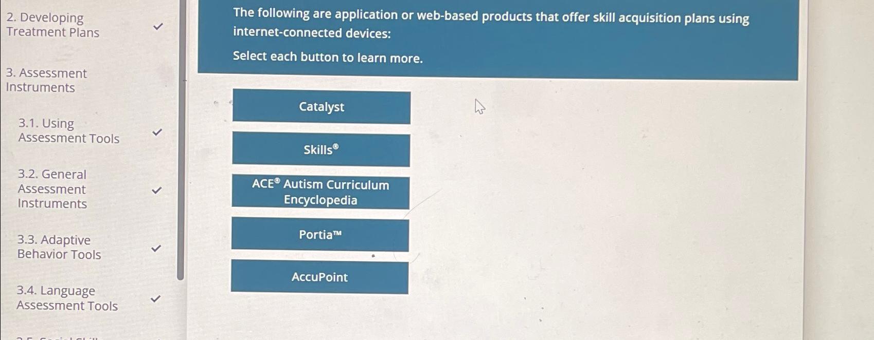  Developing Treatment Plans\ Assessment Instruments\ 3.1. Using Assessment Tools\ 3.2. General