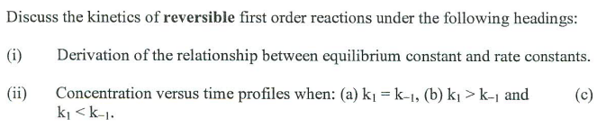 if you could please draw the conc vs time profiles and explain