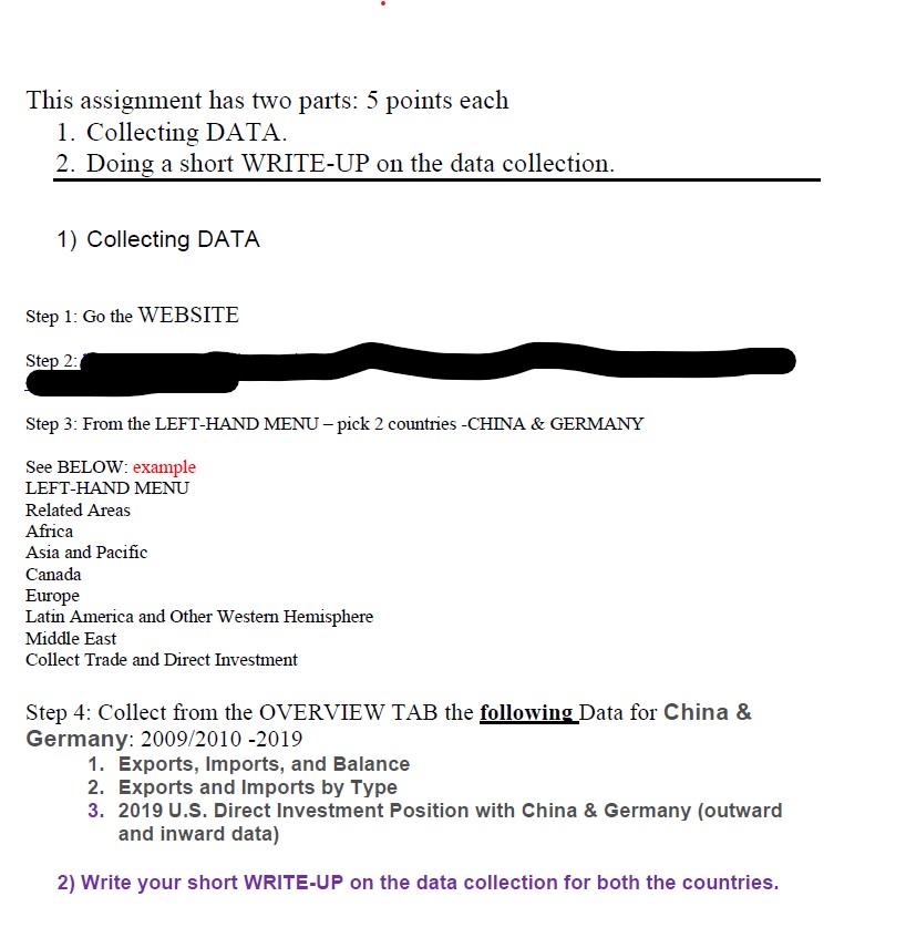 This assignment has two parts: 5 points each 1. Collecting DATA.