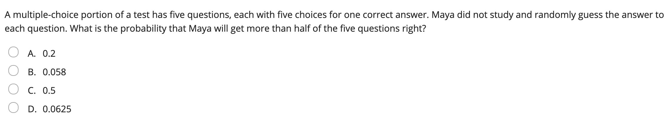 A multiple choice question...please help if can A multiple-choice portion of a