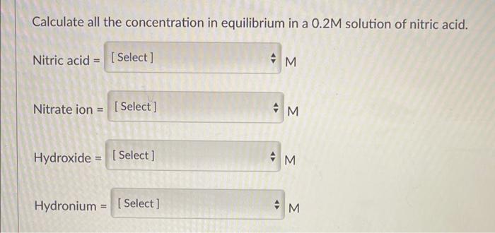an acetic acid. Ka=1.8E5. acetic acid = acetate = M hydronium =