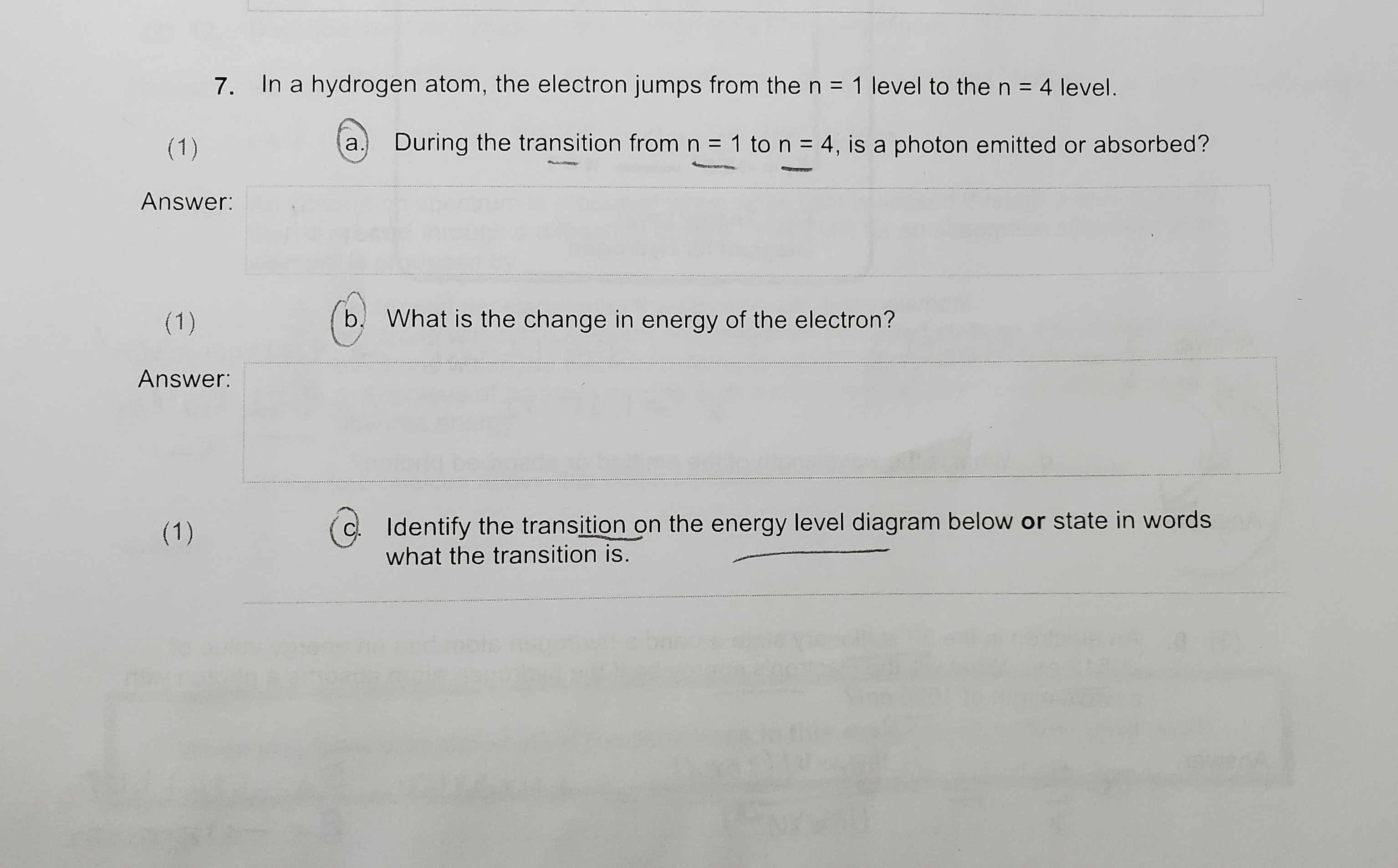 particles with charge and mass? Answer:7. In a hydrogen atom, the electron